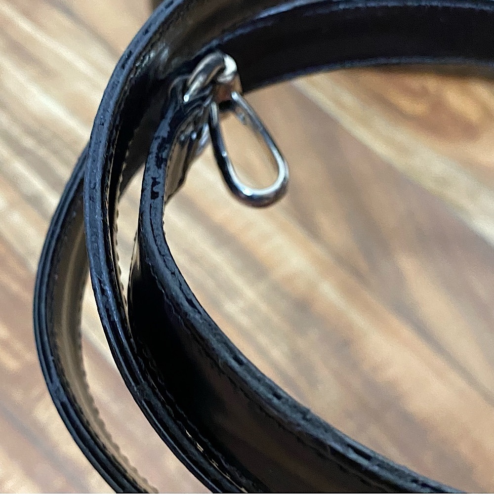 90s vtg Gucci x Tom Ford • Black Patent Leather Bowler w Strap - Picture 14 of 15